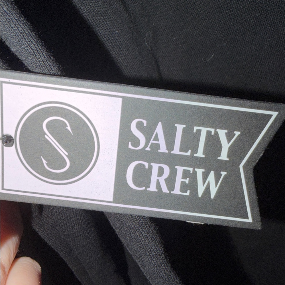 Salty Crew Black Crew Neck Coastal Skater NWT - Picture 7 of 10